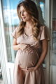Tehotenské šaty na dojčenie Lovely Dress Light Beige SS