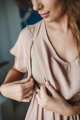 Tehotenské šaty na dojčenie Lovely Dress Light Beige SS