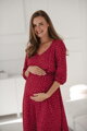 Tehotenské šaty na dojčenie Lovely Dress, Red with Dots