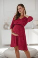 Tehotenské šaty na dojčenie Lovely Dress, Red with Dots