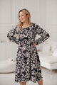 Tehotenské šaty na dojčenie, dl.rukáv, Lovely Midi Dress Black print