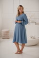Tehotenské šaty na dojčenie, dl.rukáv, Lovely Midi Dress Blue