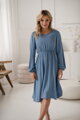 Tehotenské šaty na dojčenie, dl.rukáv, Lovely Midi Dress Blue