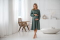 Tehotenské šaty na dojčenie, dl.rukáv, Lovely Midi Dress Mint