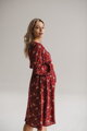 Tehotenské šaty na dojčenie Lovely Midi Dress Burgundy print, dl.rukáv