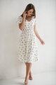 Tehotenské šaty na dojčenie Lovely Midi Dress White with Lemons SS