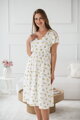 Tehotenské šaty na dojčenie Lovely Midi Dress White with Lemons SS