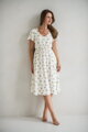 Tehotenské šaty na dojčenie Lovely Midi Dress White with Lemons SS