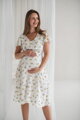 Tehotenské šaty na dojčenie Lovely Midi Dress White with Lemons SS