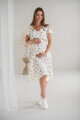 Tehotenské šaty na dojčenie Lovely Midi Dress White with Lemons SS