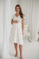 Tehotenské šaty na dojčenie Lovely Midi Dress White with Lemons SS