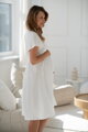 Tehotenské šaty na dojčenie Lovely Midi Dress Cream White SS