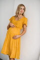 Tehotenské šaty na dojčenie Lovely Midi Dress Mustard SS