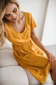 Tehotenské šaty na dojčenie Lovely Midi Dress Mustard SS