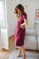 Tehotenské šaty na dojčenie Lovely Midi Dress Raspberry SS