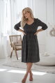 Tehotenské šaty na dojčenie, 3/4 rukáv, Lovely Midi Dress Black with Dots