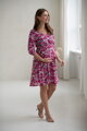 Tehotenské šaty na dojčenie, 3/4 rukáv, Lovely Dress Pink Flowers