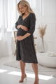 Tehotenské šaty na dojčenie, 3/4 rukáv, Lovely Midi Dress Black with Dots