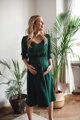 Tehotenské šaty na dojčenie, 3/4 rukáv, Lovely Midi Dress Bottle Green