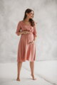 Tehotenské šaty na dojčenie, 3/4 rukáv, Lovely Midi Dress Herbal Rose