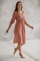 Tehotenské šaty na dojčenie, 3/4 rukáv, Lovely Midi Dress Herbal Rose