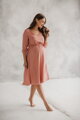 Tehotenské šaty na dojčenie, 3/4 rukáv, Lovely Midi Dress Herbal Rose