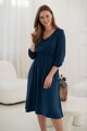 Tehotenské šaty na dojčenie, 3/4 rukáv, Lovely Midi Dress Navy