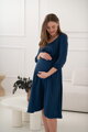 Tehotenské šaty na dojčenie, 3/4 rukáv, Lovely Midi Dress Navy