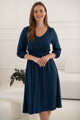 Tehotenské šaty na dojčenie, 3/4 rukáv, Lovely Midi Dress Navy