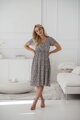 Tehotenské šaty na dojčenie Lovely Midi Navy Dress with White Flowers SS