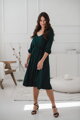 Tehotenské šaty na dojčenie, 3/4 rukáv, Lovely Midi Dress Ocean Green