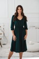 Tehotenské šaty na dojčenie, 3/4 rukáv, Lovely Midi Dress Ocean Green