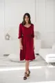 Tehotenské šaty na dojčenie, 3/4 rukáv, Lovely Midi Dress Red