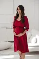 Tehotenské šaty na dojčenie, 3/4 rukáv, Lovely Midi Dress Red