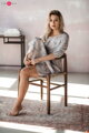 Tehotenské šaty na dojčenie Lovely Midi Dress Grey with Flowers