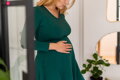 Tehotenské šaty Mama Bottle Green, dlhý rukáv