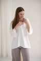 Tehotenská a dojčiaca blúzka Mamafullness White