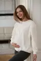 Tehotenská a dojčiaca oversized mikina Milk It Easy Cream