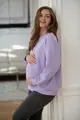 Tehotenská a dojčiaca oversized mikina Milk It Easy Lila