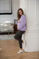 Tehotenská a dojčiaca oversized mikina Milk It Easy Lila