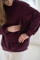 Tehotenská a dojčiaca oversized mikina Milk It Easy Mauve Wine