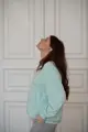 Tehotenská a dojčiaca oversized mikina Milk It Easy Mint