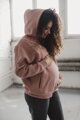 Hrubá tehotenská a dojčiaca oversized mikina Motherhood Powder Pink