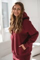 Hrubá tehotenská a dojčiaca oversized mikina Motherhood Burgundy
