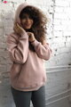 Hrubá tehotenská a dojčiaca oversized mikina Motherhood Powder Pink