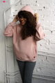Hrubá tehotenská a dojčiaca oversized mikina Motherhood Powder Pink