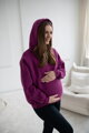 Hrubá tehotenská a dojčiaca oversized mikina Motherhood Violet