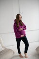 Hrubá tehotenská a dojčiaca oversized mikina Motherhood Violet