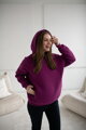 Hrubá tehotenská a dojčiaca oversized mikina Motherhood Violet