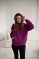 Hrubá tehotenská a dojčiaca oversized mikina Motherhood Violet